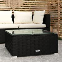 Sofabord til haven 60x60x30 cm polyrattan og glas