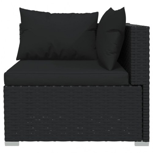 2-personers sofa med hynder polyrattan sort