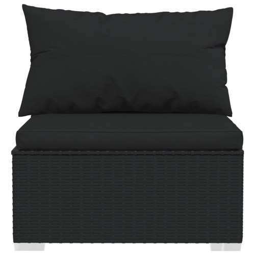 Midtersæde til havesofa med hynder polyrattan sort