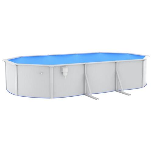 Swimmingpool med stålvæg 610x360x120 oval hvid