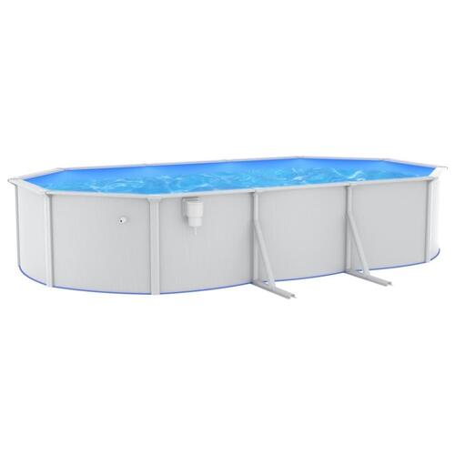 Swimmingpool med stålvæg 610x360x120 oval hvid