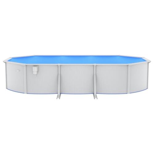 Swimmingpool med stålvæg 610x360x120 oval hvid