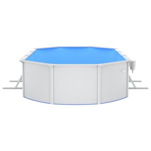 Swimmingpool med stålvæg 610x360x120 oval hvid