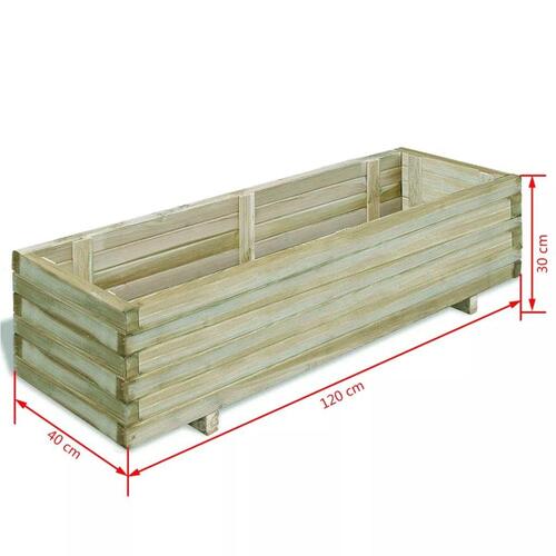 Plantekasse rektangulær 120 x 40 x 30 cm træ