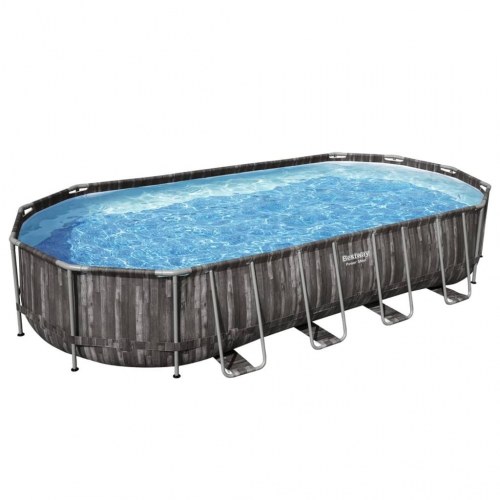 Bestway Power Steel oval swimmingpool 7,32 × 3,66 × 1,22 m - sort