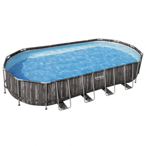 Bestway Power Steel oval swimmingpool 7,32 × 3,66 × 1,22 m - sort