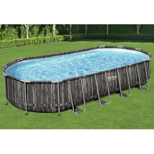 Bestway Power Steel oval swimmingpool 7,32 × 3,66 × 1,22 m - sort