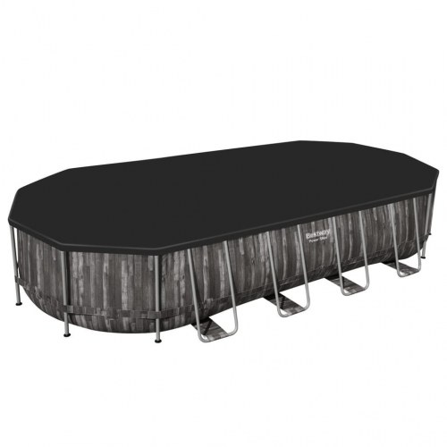 Bestway Power Steel oval swimmingpool 7,32 × 3,66 × 1,22 m - sort
