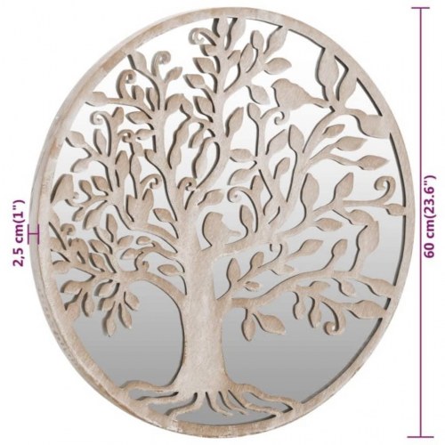 Spejl 60x2,5 cm rundt jern sandfarvet