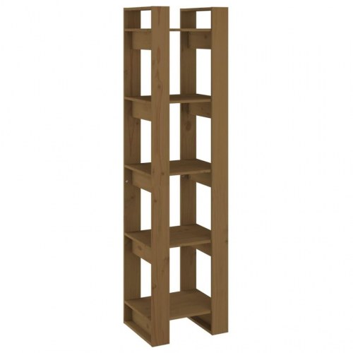 Bogreol/rumdeler 41×35×160 cm i massivt fyrretræ - gyldenbrun