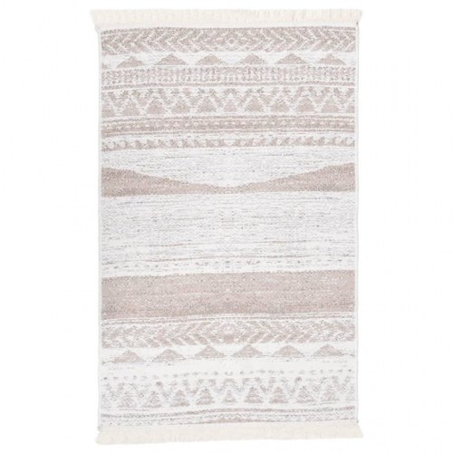 Gulvtæppe 160x230 cm bomuld beige
