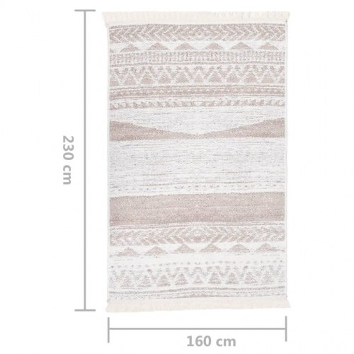 Gulvtæppe 160x230 cm bomuld beige