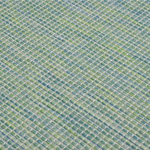 Fladvævet udendørstæppe 140 × 200 cm - turkis