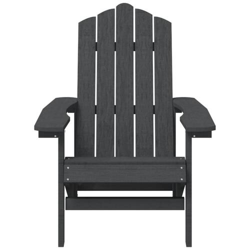Adirondack-stol med bord HDPE antracitgrå