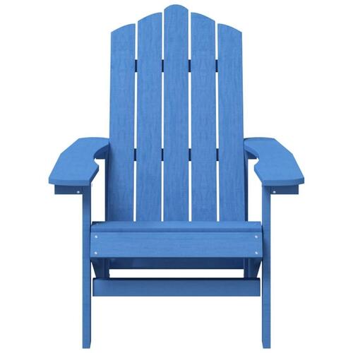 Adirondack-stol med bord HDPE akvamarinblå