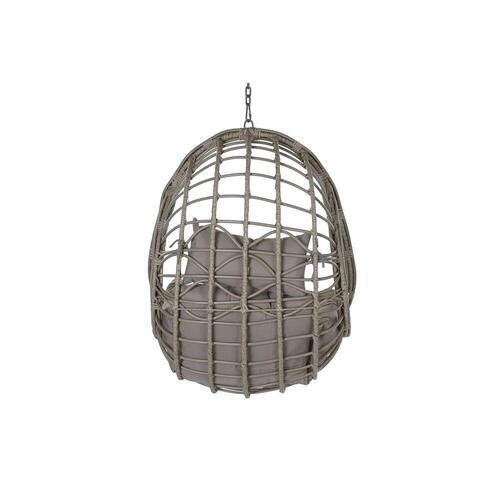 Hængende havestol 90 x 70 x 110 cm Grå syntetisk Rattan Aluminium (92 x 70 x 113 cm)