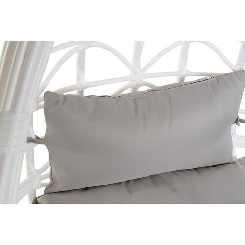 Hængende havestol 90 x 70 x 110 cm Grå Metal syntetisk Rattan Hvid