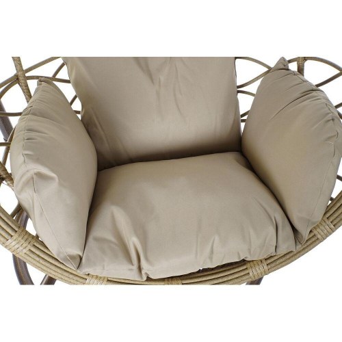Hængestol til haven - brun/beige, aluminium og syntetisk rattan, 90 × 70 × 110 cm / 100 × 70 × 125 cm