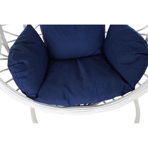 Hængende havestol Marineblå Hvid Aluminium syntetisk Rattan 90 x 70 x 110 cm (107 x 107 x 198 cm)