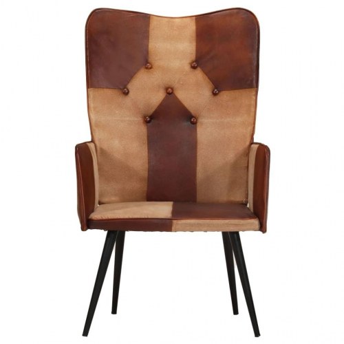 Lænestol ægte læder brun