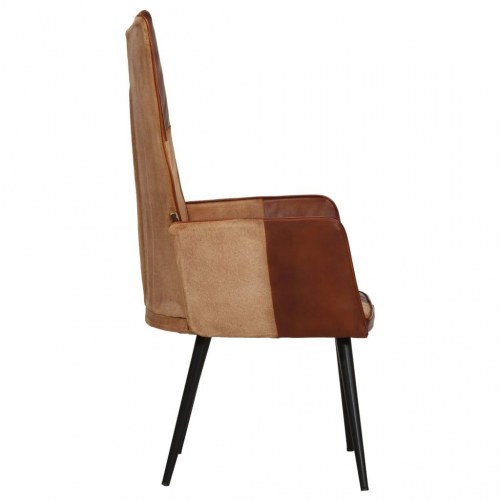 Lænestol ægte læder brun