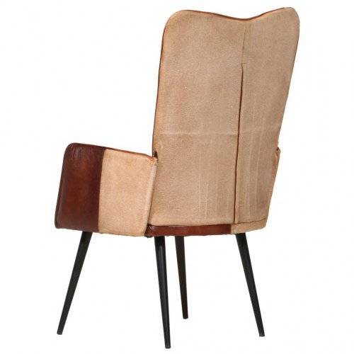 Lænestol ægte læder brun