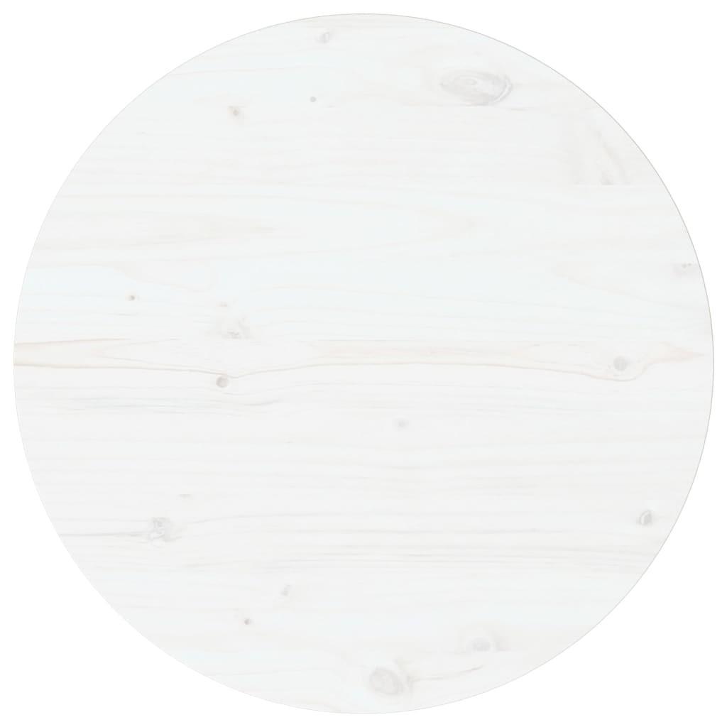 Bordplade hvid Ø60x2,5 cm massivt fyrretræ