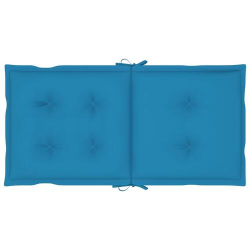 Stolehynder m. lav ryg 2 stk. 100x50x7 cm stof blå
