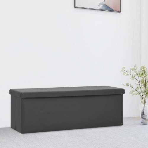 Foldbar opbevaringsbænk i PVC - grå, 110 x 38 x 38 cm