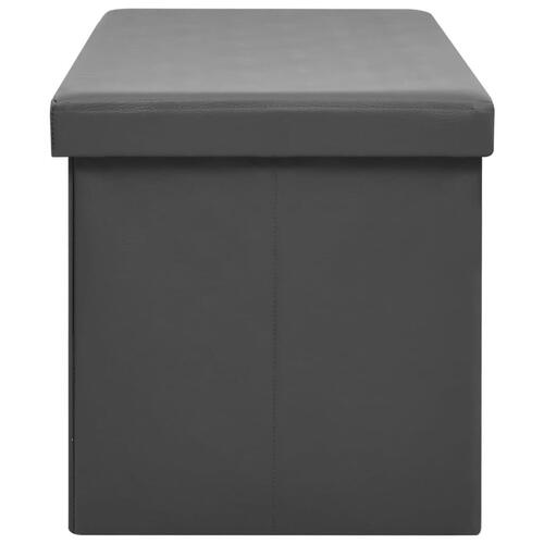 Foldbar opbevaringsbænk PVC grå