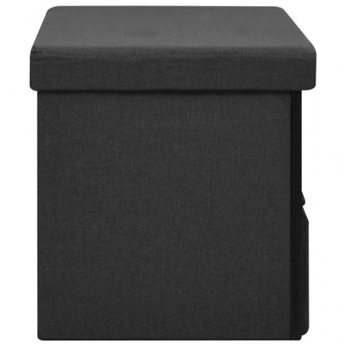 Foldbar opbevaringsbænk 76x38x38 cm kunstlærred sort
