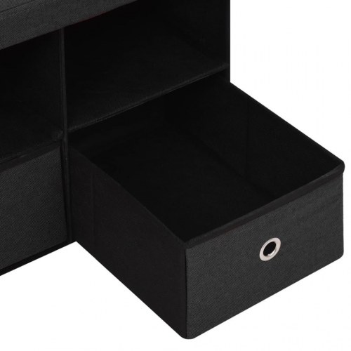 Foldbar opbevaringsbænk 76x38x38 cm kunstlærred sort