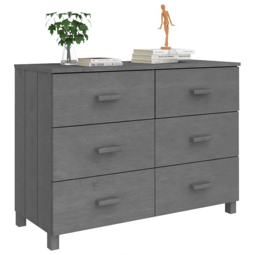 Skænk HAMAR 113x40x80 cm massivt fyrretræ mørkegrå