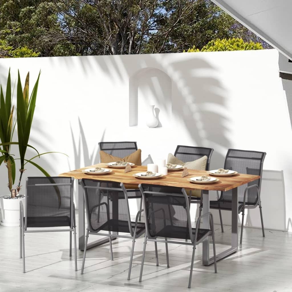 Havestole 6 stk. stål og textilene sort