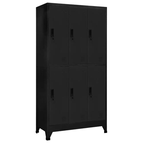 Skab 90x45x180 cm stål sort