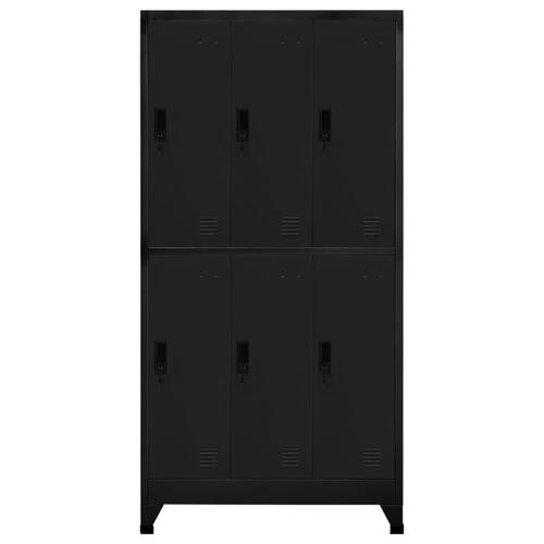 Skab 90x45x180 cm stål sort