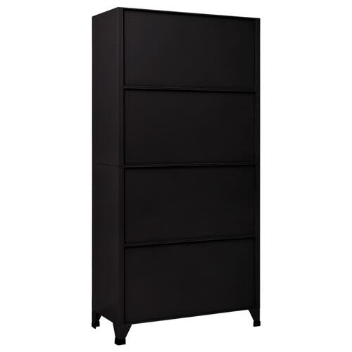 Skab 90x45x180 cm stål sort