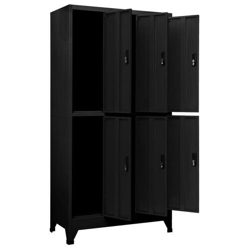 Skab 90x45x180 cm stål sort