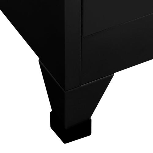Skab 90x45x180 cm stål sort