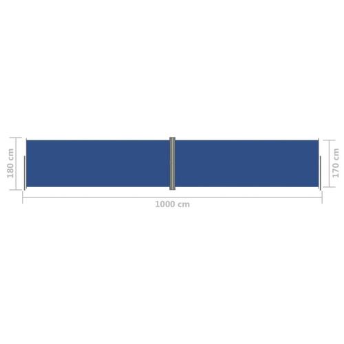 Sammenrullelig sidemarkise 180x1000 cm blå