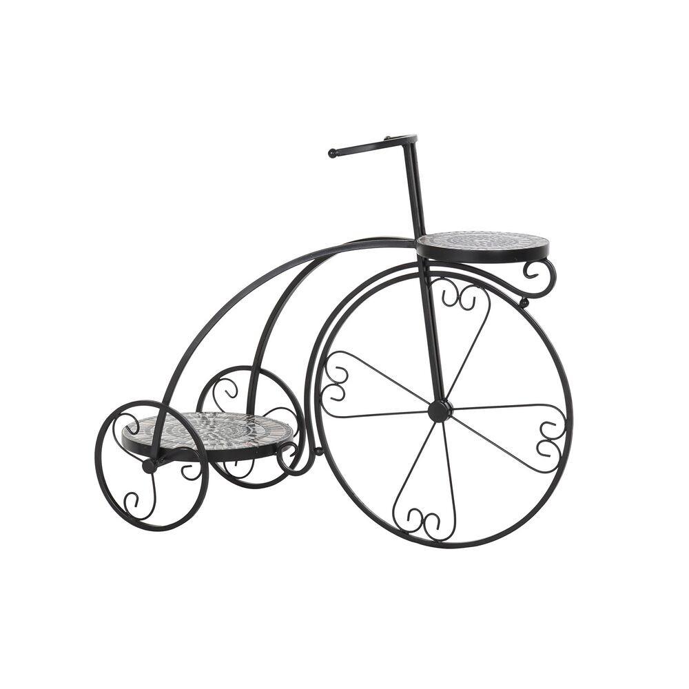 Urtepotte Cykel Keramik Mosaik Sort Multifarvet Jern