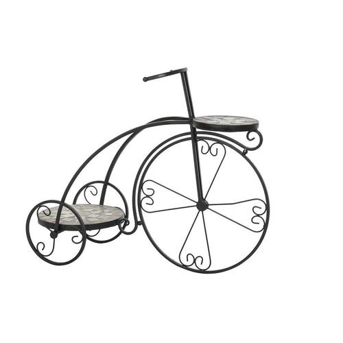 Urtepotte Cykel Keramik Mosaik Sort jern (70 x 28 x 57 cm)