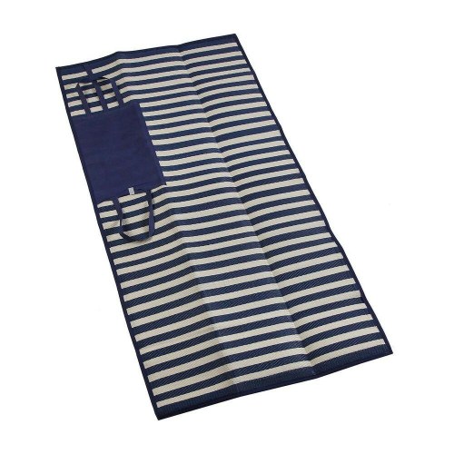 Versa PICNIC STRIPES tæppe - blå/hvide striber, 90 × 180 cm
