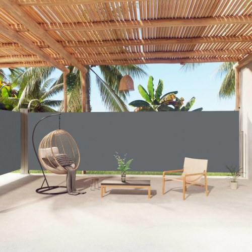 Sammenrullelig sidemarkise 180 × 1.000 cm - antracitgrå