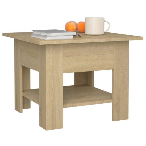 Sofabord i konstrueret træ - 55 × 55 × 42 cm, sonoma-eg