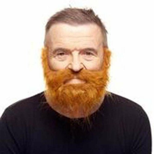 Falsk skæg - orange kostumetilbehør