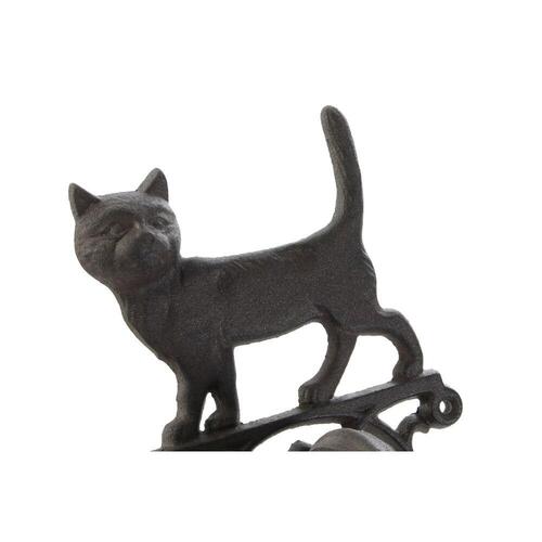Klokke Kat Hund Brun Mørkebrun Tov Jern 14 x 15 x 24 cm (2 enheder)