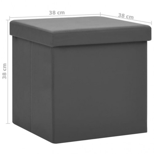 Foldbar opbevaringspuf i PVC 38 x 38 x 38 cm - grå