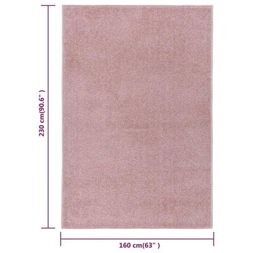 Gulvtæppe 160x230 cm kort luv lyserød