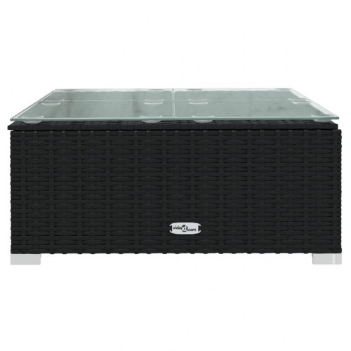 Loungesæt til haven 5 dele med hynder polyrattan sort